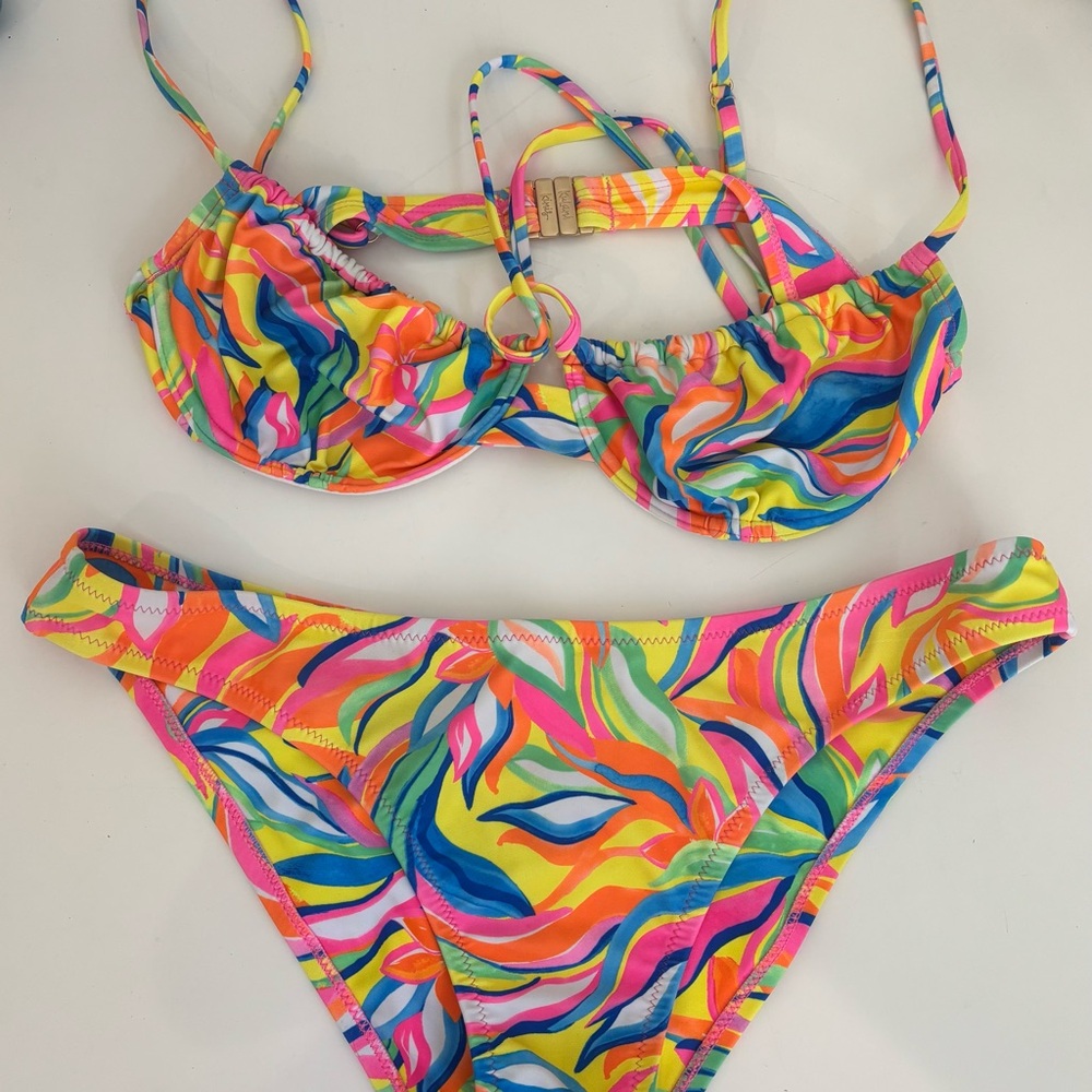 Kulani Kinis Vibrant Swirl Bikini - BOTTOMS ONLY